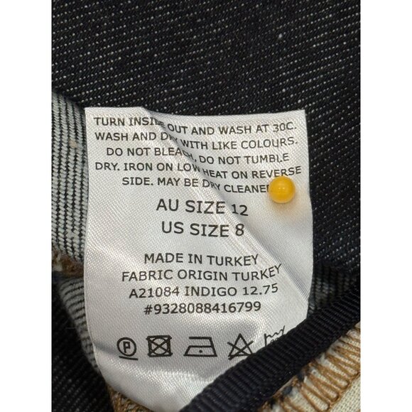 Scanlan Theodore Womens Dark Wash Wide-Leg Denim Pants High-Waist Trouser Size 8 - Picture 5 of 9